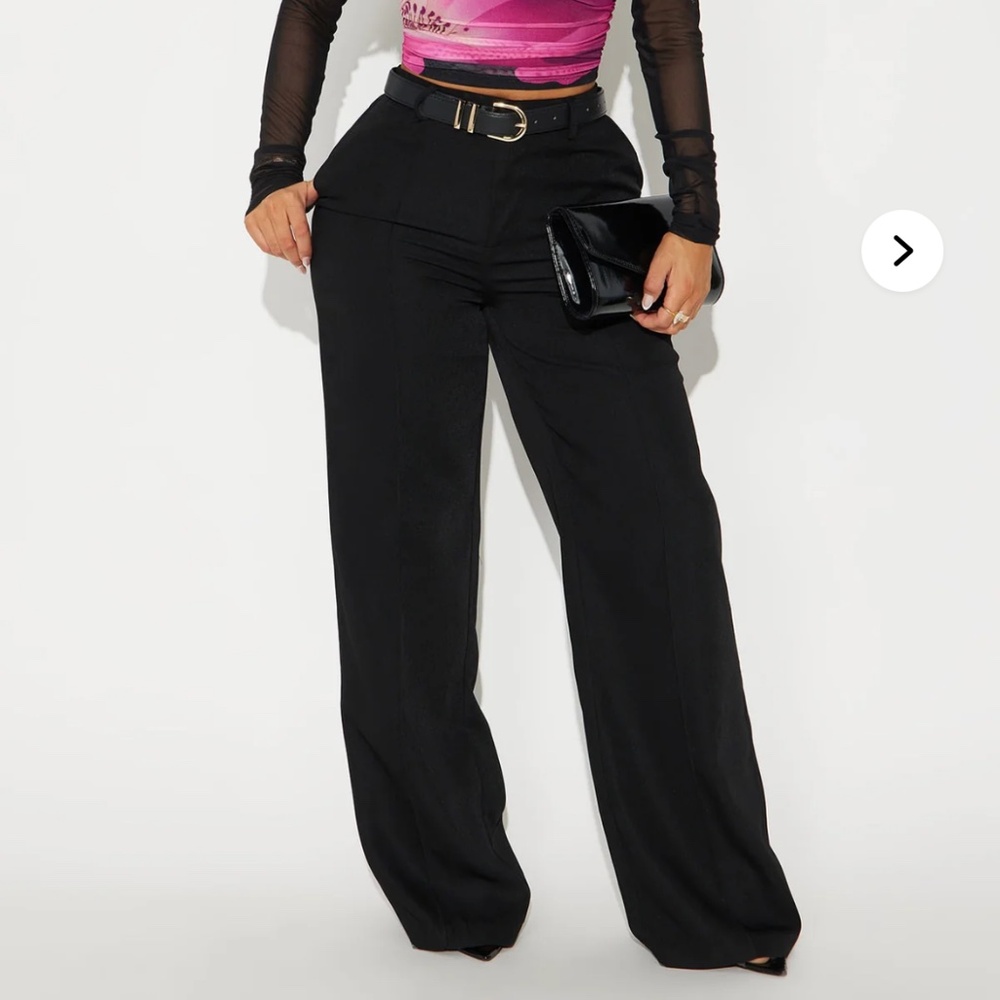 Belted Black trouser pants